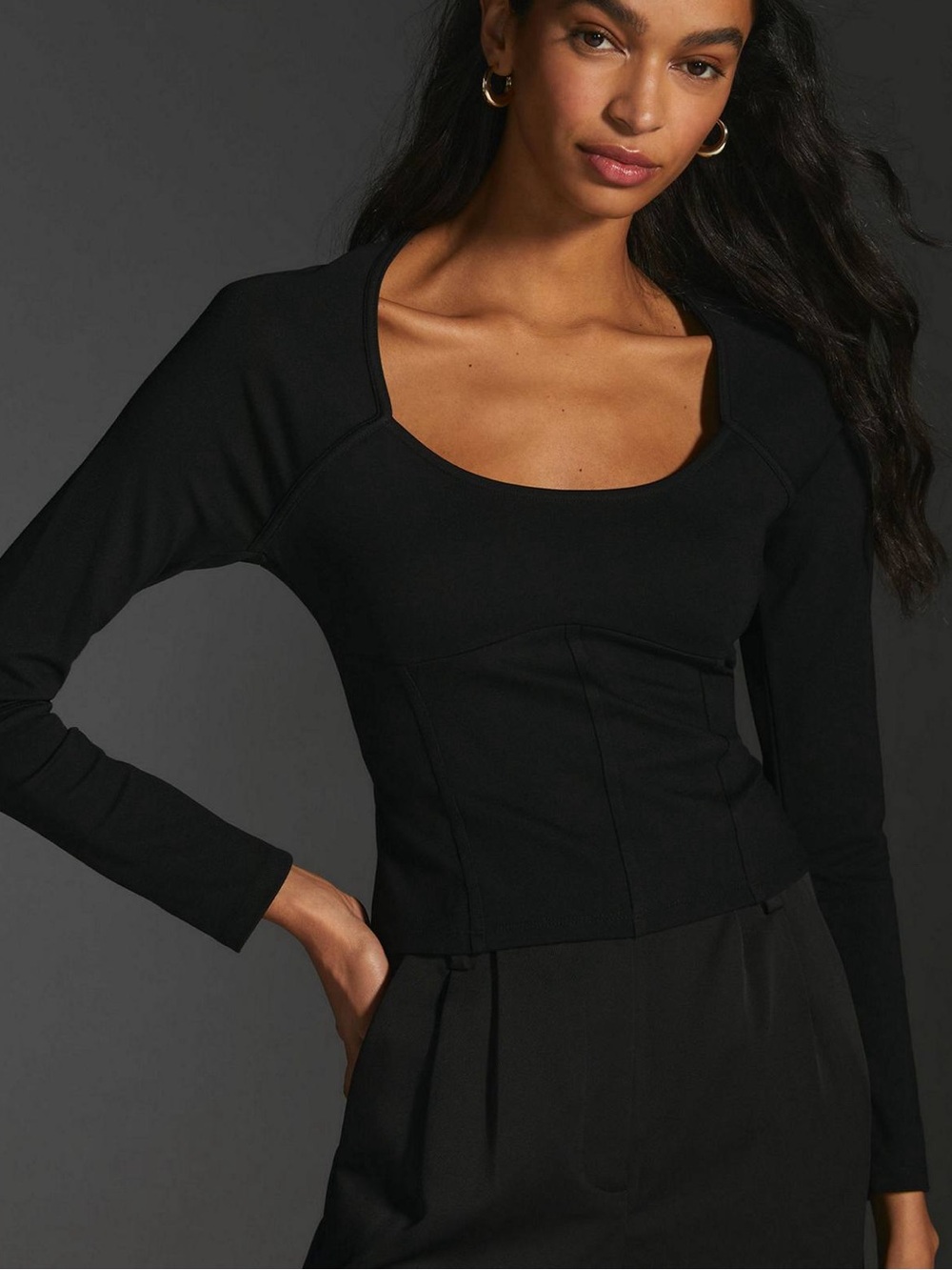 Anthropologie Maeve Ponte Corset Top